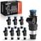 A-Premium APremium 8 Pcs 4 Holes Fuel Injectors Compatible with Chevrolet Silverado 1500 GMC Sierra 1500 1999 2000 48L 53L Replace 17113582