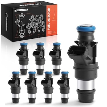 A-Premium APremium 8 Pcs 4 Holes Fuel Injectors Compatible with Chevrolet Silverado 1500 GMC Sierra 1500 1999 2000 48L 53L Replace 17113582