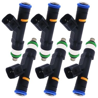 HiSport 0280158119 Fuel Injectors 6 PCS 4 Holes Compatible with Jeep 20072010Compatible with Dodge Chrysler 20082010 33L 38L V6 Replace 04861667AA