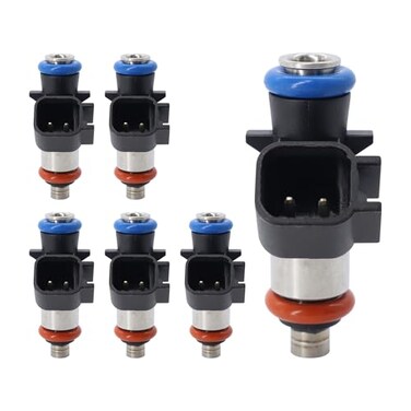HiSport 0280158313 Fuel Injectors Compatible with Jeep Cherokee 32L V6 2014 2015 2016 2017 4 Holes Replace 4627794AA 6PCS