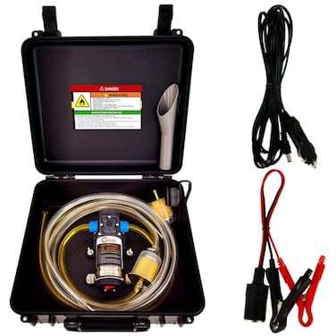 OBALOGI 12V Electric Fuel Transfer Pump Portable Gasoline Diesel Siphon Pump with 85 GallonsHour Capacity Ideal for Vehicles Boats RVs and Farm Equipment 70W kit