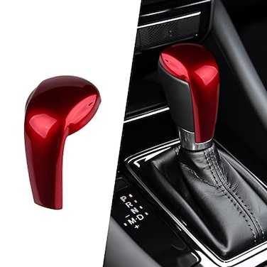 ANFOKAS Compatible with Mazda CX5 CX9 CX3 6 3 Accessories Car Gear Shift Knob Cover Trim Cap Gear Panel Gears Sporty Interior Decoration Sticker Red