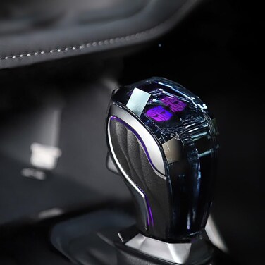 suupar Touch Activated Color Changing LED Crystal Automatic Shift Knob with Lock Button for Automatic Gear Shift Knobs with Button Shifter Head Universal Custom Gear Shift knob