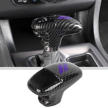 JWWY Gear Shift Shifter Knobs Gear Selector Gear Lever Gearstick Knob Cover Trim for 20152026 Dodge Challenger Charger 20182025 Durango Interior Accessories Purple Carbon Fiber 3pcs
