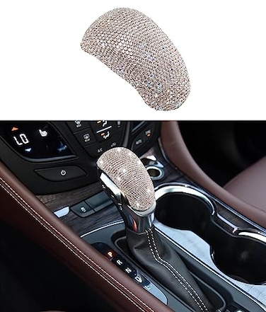 ZSJO Bling Crystal Shifter Gear Lever Accessories Compatible with Buick Envision 20172020Encore GX 20202023 Silver
