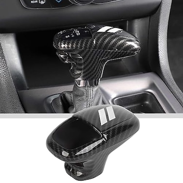 JWWY Gear Shift Shifter Knobs Gear Selector Gear Lever Gearstick Knob Cover Trim for 20152025 Dodge Challenger Charger 20182025 Durango Interior Accessories White Carbon Fiber 3pcs