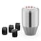 Amazing AUTO Silver 6 Speed Weighted Manual Automatic Gear Shifter Shift Knobs Lever with 4 Black Metal Adapters Fit Compatible with Manual Cars Most Automatic Cars