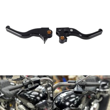 FVMOTO 3 Finger 59 CNC Shorty Hand Control Lever Kit Brake Clutch Levers Fit for Harley Sportster 19962003 Dyna 19962017 Softail 19962014 Touring 19962007Black