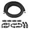 Piodelo 6AN 10FT PTFE Fuel Line Fitting Kit E85 Nylon Braided Fuel Hose with 10PCS Aluminum Swivel Fuel Hose Fitting Adapter Kit Black