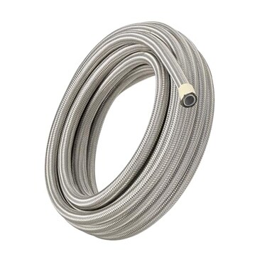 EVIL ENERGY 6AN PTFE Fuel Hose Line AN6 Fuel Line E85 Stainless Steel Fuel Line Braided 20FT Silver