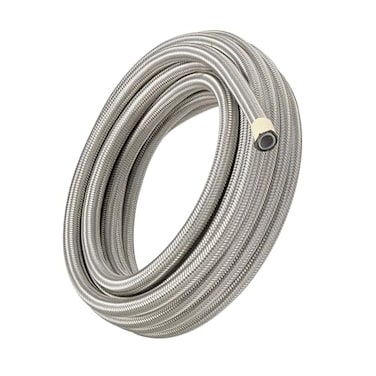EVIL ENERGY 10AN PTFE Fuel Hose Line AN10 Fuel Line E85 Stainless Steel Braided 10FT Silver