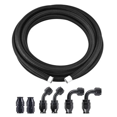 EVIL ENERGY 8AN PTFE Fuel Line Kit E85 Fuel Hose kit 16FT Black
