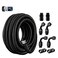 EVIL ENERGY Conductive 8AN PTFE Fuel Line Kit Antistatic E85 Compatible PTFE Fuel Hose Kit 10FT AN8 Nylon Braided Fuel Line Hose Black