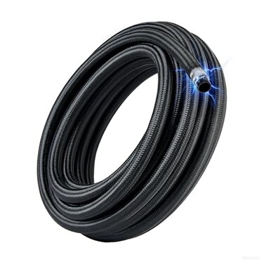 EVIL ENERGY Conductive 10AN PTFE Fuel Line Hose Antistatic E85 Compatible PTFE Fuel Hose 10FT AN10 Nylon Braided Hose