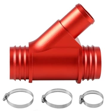 KPALAG CNC Coolant YPipe Weldless Aluminum Coolant Hose Connector with 3 Hose Clamps Compatible With Dodge RAM 20132015 67L Cummins Dual Radiator