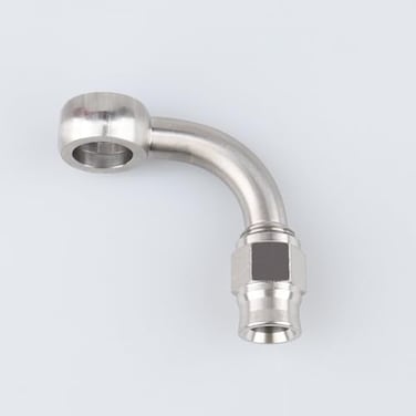 AC PERFORMANCE Stainless Steel Brake Fitting 90 Degree Banjo Eye Hole Diameter 102mm to 3 AN PTFE Hose End for Braided Brake Hose With Olive