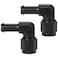 Podavelle 6AN Female to 38 Barb 90 Degree Hose Fitting Adapter Swivel Aluminum Black 2PCS