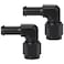 Podavelle 6AN Female to 38 Barb 90 Degree Hose Fitting Adapter Swivel Aluminum Black 2PCS