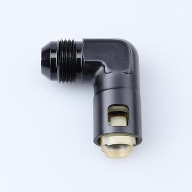 AC PERFORMANCE 90 Degree 38 Female EFI Electronic Fuel Injection PushOn Quick Connect Adaptor to 8 AN Fuel LineRail Hose Fitting Aluminum Black
