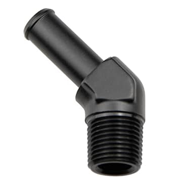 KRD PERFORMANCE Aluminum 45 Degree 12 NPT Male to 581587mm Hose Barb Push On Fitting 12 NPT Thread to 10 AN Barb Fuel Pipe Adapter Black