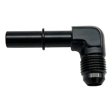 KRD PERFORMANCE KRD PERFORAMANCE 90 Degree Aluminum 38 SAE Quick Connect to 8AN Male Push On EFI Fuel Line Hose Fitting Adapter Connector Black
