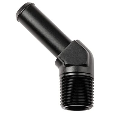 Podavelle 12 NPT Male to 58 Hose Barb Fitting Adapter 45 Degree Elbow Aluminum Black