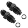 KRD PERFORMANCE Aluminum 6AN Male Flare to M16x15 O Ring Seal Power Steering Adapter Fitting Connector Black Pack of 2