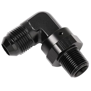 Podavelle 8AN Male Flare to 38 NPT Pipe Swivel 90 Degree Fitting Adapter Connector Aluminum Black