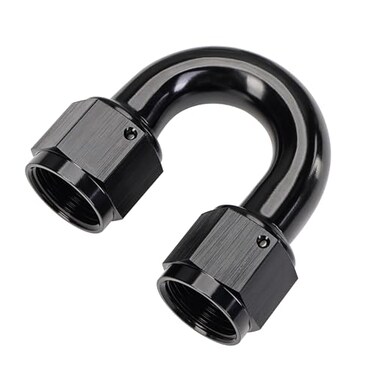 EVIL ENERGY 6AN Female to 6AN Female 180 Degree Swivel Coupler Union Fitting Adapter Aluminum Black