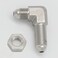 KRD PERFORMANCE Stainless Steel 3 AN Male Flare Bulkhead Union Brake Hose Fitting with AN3 Bulkhead Lock Nut 90 Degree