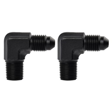 EVIL ENERGY 3AN to 18 NPT Male 90 Degree Fitting Aluminum Balck 2PCS