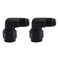 EVIL ENERGY 4AN Female to AN4 Male Flare 90 Degree Swivel Fitting Adapter Aluminum Black 2PCS