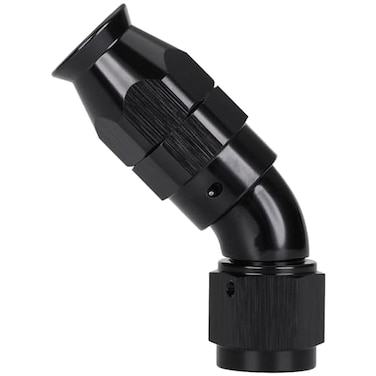 Podavelle 6AN PTFE Hose End Full Flow Fitting 45 Degree Elbow Swivel Aluminum Black