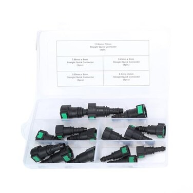AC PERFORMANCE 15PCS Assorted Fuel Line Straight Quick Connector Kit SAE 789mm 949mm 989mm to 8mm 63mm to 6mm 118mm to 10mm