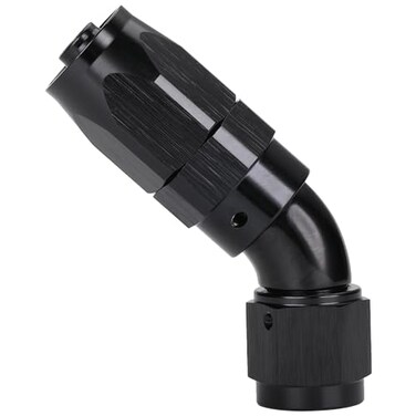 Podavelle 6AN 45 Degree Elbow Swivel Hose End Full Flow Fitting Adapter Aluminum Black