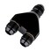 EVIL ENERGY 6AN Male to Parallel Exit Dual 6AN Male Y Block Fitting Splitter Adapter Aluminum Black