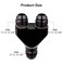EVIL ENERGY 6AN Male to Parallel Exit Dual 6AN Male Y Block Fitting Splitter Adapter Aluminum Black