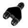 EVIL ENERGY 6AN Male to Parallel Exit Dual 6AN Male Y Block Fitting Splitter Adapter Aluminum Black