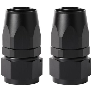 Podavelle 16AN Straight Hose End Fitting Swivel Aluminum Black 2PCS