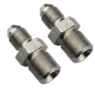 KRD PERFORMANCE 2 PCS Stainless Steel Male Flare 3 AN to M12 x 10 Metric Inverted Thread Pipe Brake Line Fitting Adapter