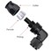 EVIL ENERGY 8AN PTFE Hose End Fitting 90 Degree Black Tight Radius Aluminum for Teflon Hose Only