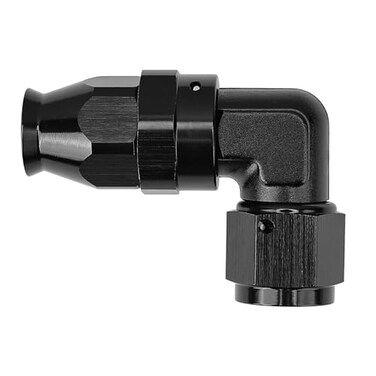 EVIL ENERGY 8AN PTFE Hose End Fitting 90 Degree Black Tight Radius Aluminum for Teflon Hose Only