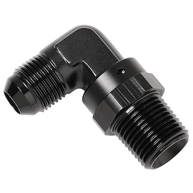 Podavelle 8AN Male Flare to 12 NPT Pipe Swivel 90 Degree Fitting Adapter Connector Aluminum Black