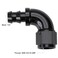 Podavelle 8AN 90 Degree Push Lock Full Flow Hose Fitting End Elbow Adapter Aluminum Black