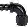 Podavelle 8AN 90 Degree Push Lock Full Flow Hose Fitting End Elbow Adapter Aluminum Black