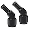 Podavelle 6AN Female to 38 Barb 45 Degree Hose Fitting Adapter Swivel Aluminum Black 2PCS