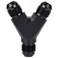 Podavelle 6AN Male Y Block Fitting Splitter Adapter Union Aluminum Black