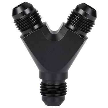 Podavelle 6AN Male Y Block Fitting Splitter Adapter Union Aluminum Black