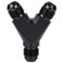 Podavelle 6AN Male Y Block Fitting Splitter Adapter Union Aluminum Black