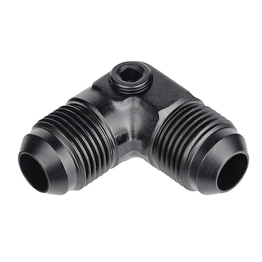 EVIL ENERGY 8AN Male to 8AN 90 Degree Male Flare Union Coupler with 18 NPT Gauge Port Fitting Adapter